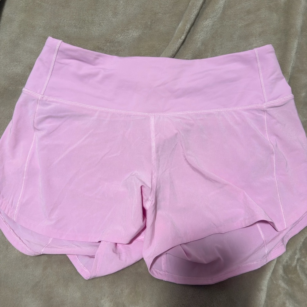 lululemon speed up high rise 4” shorts size 8 vitapink